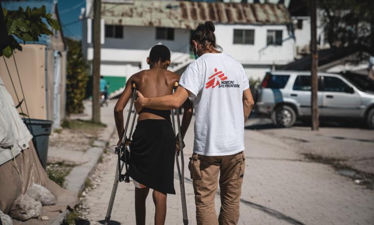 MSF brinda ayuda fisioterapeútica tras el terremoto en Haití.