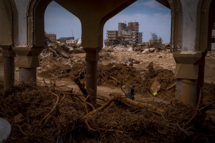 Masiva destrucción de la localidad de Derna tras las inundaciones en Libia.